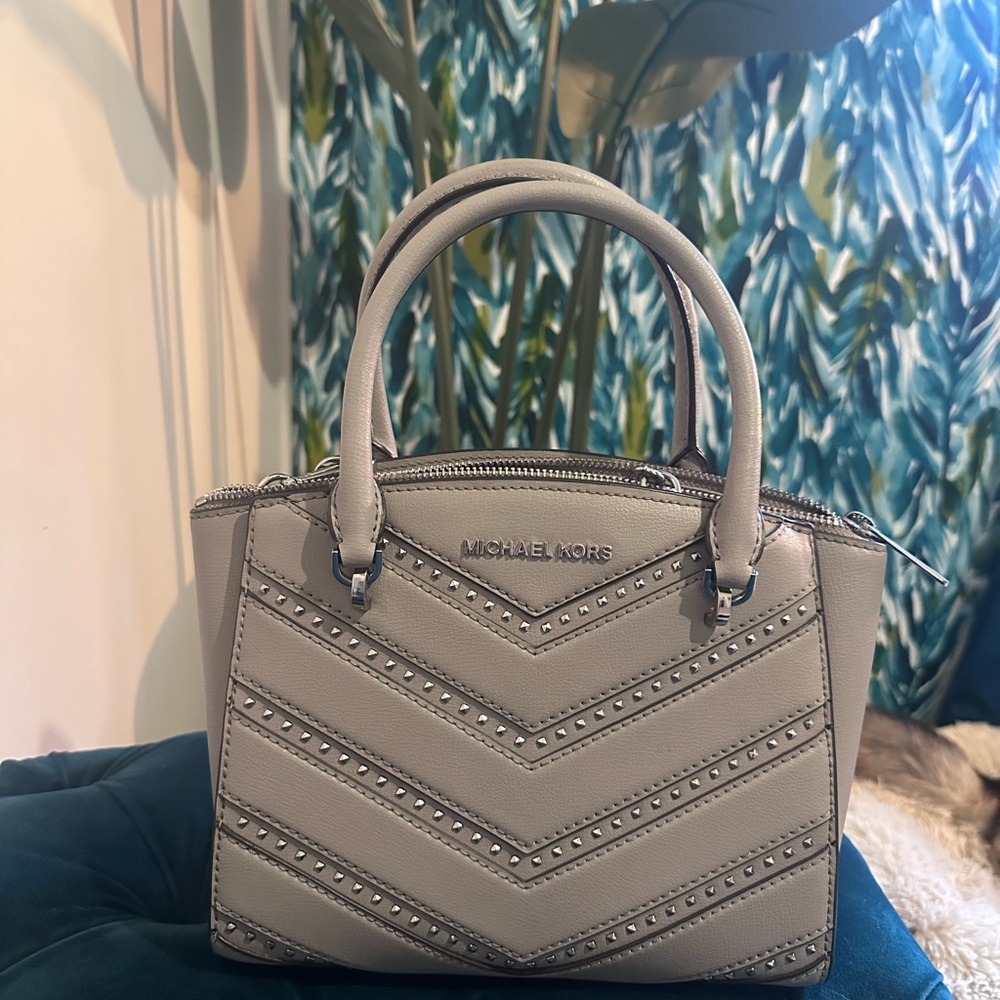 MICHAEL Michael Kors Gray Stud Crossbody Bag